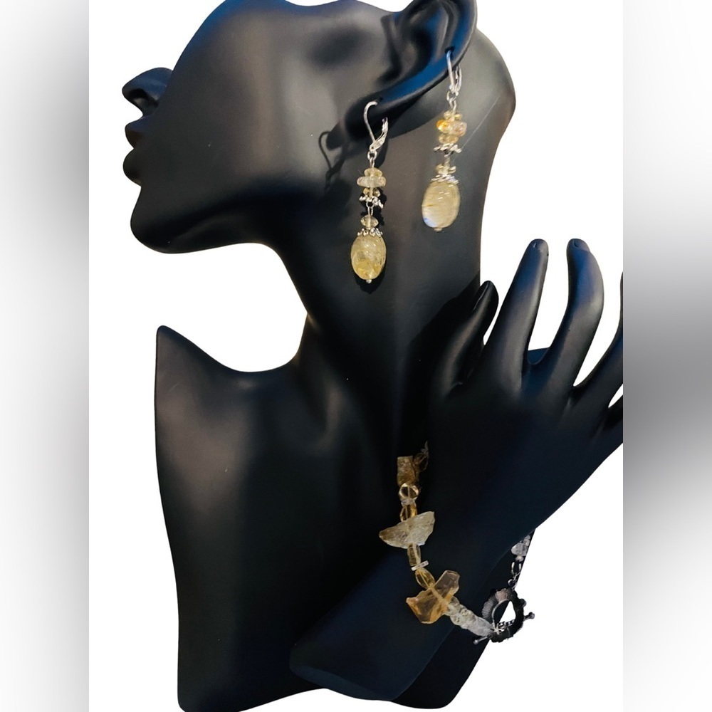 Citrine earrings and bracelet